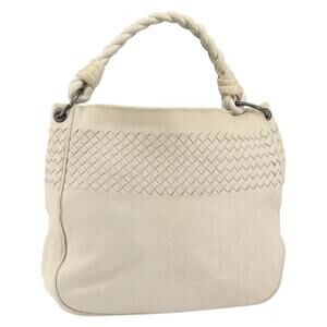 BOTTEGA VENETA INTRECCIATO Shoulder Bag Leather Beige Auth bs31827